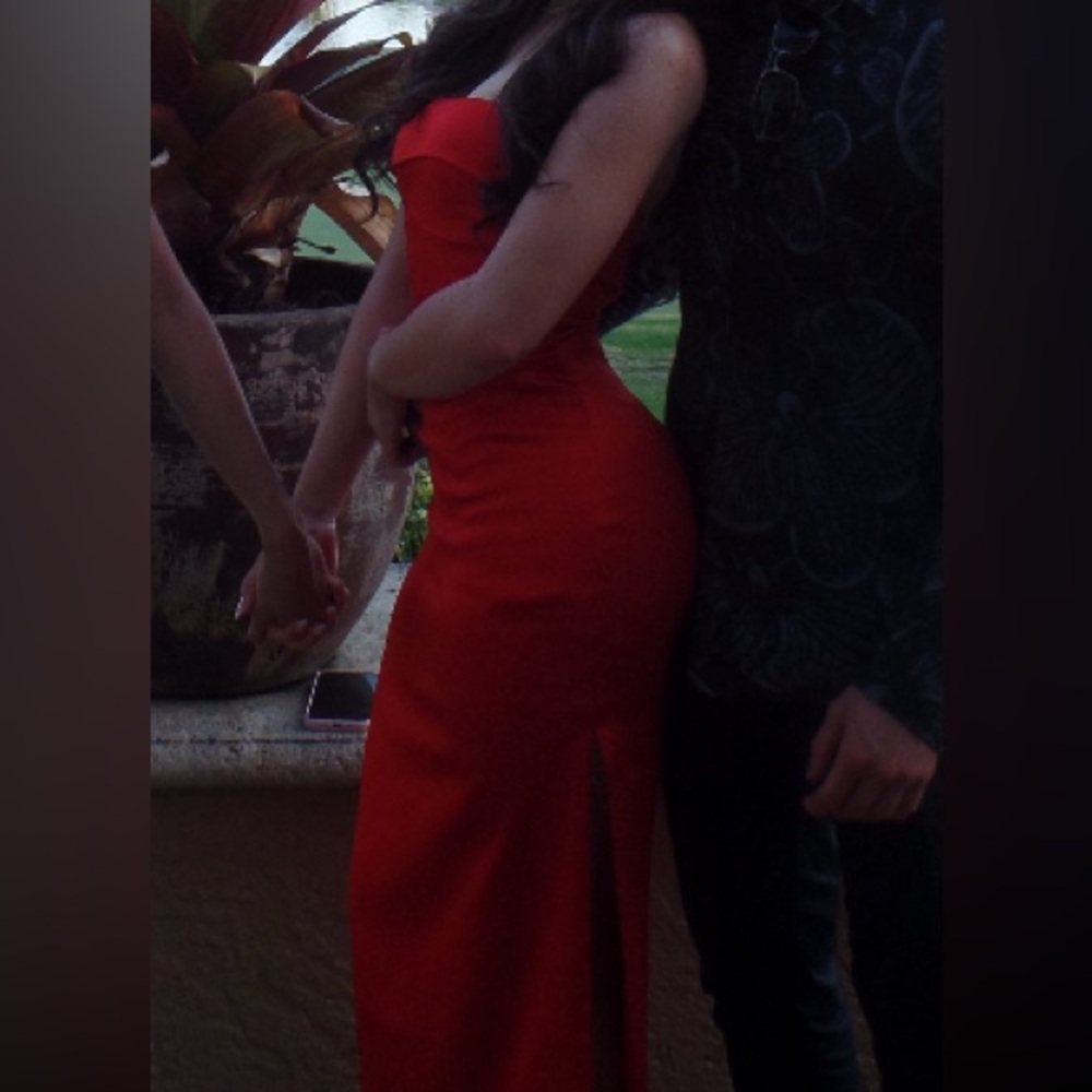 Aritzia Ruched Maxi Gown Poppy Red. - Picture 3 of 13